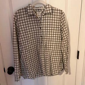 Gray Gingham Button down Tunic Size S